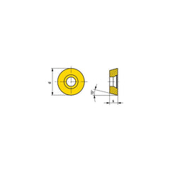 Milling Insert:  RDMX 1003MOT WAN1240,  WAN1240,  Solid Carbide N/A Finish,