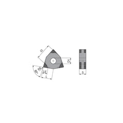 Turning Insert:  WNGA431SN009BM3,  Polycrystalline Cubic Boron Nitride Uncoated Finish,  Neutral,  1/2″ Inscribed Circle,  0.0157″ Corner Radius,  80.0 &deg N/A Trigon,  Series  WNGA