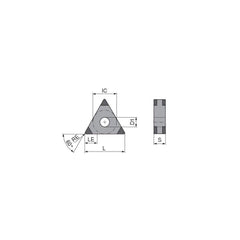 Turning Insert:  TNGA333FN_M2 CTBH20C,  Polycrystalline Cubic Boron Nitride TiCN Finish,  Neutral,  0.0472″ Corner Radius,  60.0 &deg N/A Triangle,  Series  TNGA