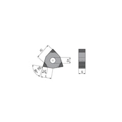 Turning Insert:  WNGA431TN020FV5,  Polycrystalline Cubic Boron Nitride Uncoated Finish,  Neutral,  1/2″ Inscribed Circle,  0.0157″ Corner Radius,  80.0 &deg N/A Trigon,  Series  WNGA