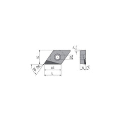 Turning Insert:  DCGT32.52FR_A7 CTDPS30,  Polycrystalline Diamond Uncoated Finish,  Right Hand,  0.0315″ Corner Radius,  55.0 &deg N/A Diamond,  Series  DCGT