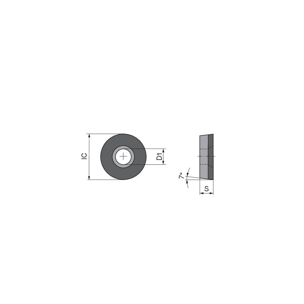 Turning Insert:  RCGW1204M0TN012DF12,  Polycrystalline Cubic Boron Nitride Uncoated Finish,  Neutral,  0.2362″ Corner Radius,  0.0 &deg N/A Round,  Series  RCGW