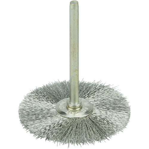 1-1/2″ Miniature Wire Wheel, .005″ Stainless Steel Fill, 1/8″ Stem - All Tool & Supply