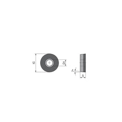 Turning Insert:  RCGW1204M0FNF12,  Polycrystalline Diamond Uncoated Finish,  Neutral,  0.2362″ Corner Radius,  0.0 &deg N/A Round,  Series  RCGW