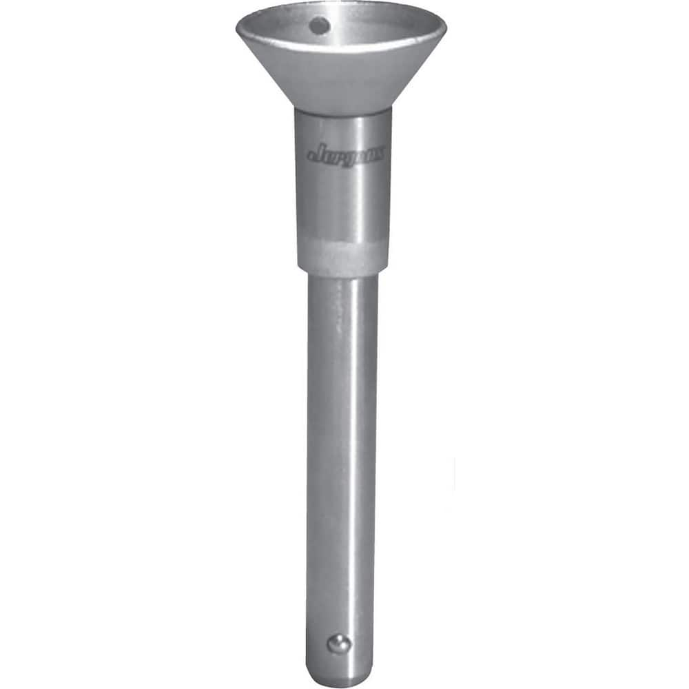 Ball Grip Quick-Release Pin: Button Handle, 5/16″ Pin Dia, 1-3/4″ Usable Length 3.24″ OAL, 302 Stainless Steel, Stainless Steel Handle