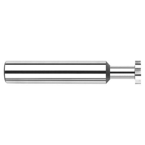 0.0620″ (1/16″) Cutter Diameter × 0.0150″ (1/64″) Width × 0.1870″ (3/16″) Neck Length Carbide Square Standard Keyseat Cutter, 4 Flutes - Exact Industrial Supply