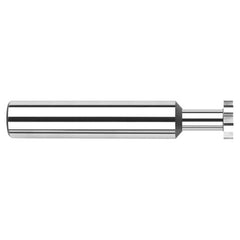 0.0620″ (1/16″) Cutter Diameter × 0.0150″ (1/64″) Width × 0.1870″ (3/16″) Neck Length Carbide Square Standard Keyseat Cutter, 4 Flutes - Exact Industrial Supply