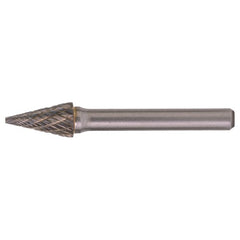 SM-4 Standard Cut Solid Carbide Bur-Pointed Cone Shape - Exact Industrial Supply