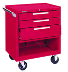 3-Drawer Roller Cabinet w/ball bearing Dwr slides - 35'' x 18'' x 27'' Red - All Tool & Supply