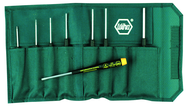 8 Piece - .050; 1/16; 5/64; 3/32; 7/64; 1/8; 9/64; 5/32" - Precision ESD Safe Hex Inch Screwdriver Set in Canvas Pouch - All Tool & Supply