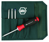 5 Piece - Drive-Loc VI Interchangeable Set - #28194 - Includes: Square # 1 # 2; Slotted 3.5 x 4.5; 5.5 x 6.5; Phillips #1 #2 - Canvas Pouch - All Tool & Supply