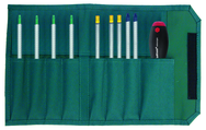 10 Piece - Drive-Loc VI Interchangeable Set - #28199 - Includes: Torx® T6 x T8; T7 x T9; T10 x T15; T20 x T25; Slotted 4.0; 6.0; Phillips #1 #2; Hex 3/32 x 7/64; 1/8 x 9/64; 5/32 x 3/16 - Canvas Pouch - All Tool & Supply