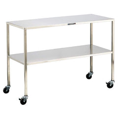 Lakeside - Mobile Work Benches; Type: Mobile Instrument Table ; Length: 48 (Inch); Depth (Inch): 24 ; Height (Inch): 34 ; Maximum Height (Inch): 34 ; Top Material: Stainless Steel - Exact Industrial Supply