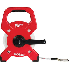 Milwaukee Tool - Tape Measures; Length (Feet): 200.000 ; Length (Meters): 60.00 ; Width (Inch): 2 ; Graduation (Inch): 1/16 ; Blade Material: Fiberglass ; Case Material: Plastic - Exact Industrial Supply