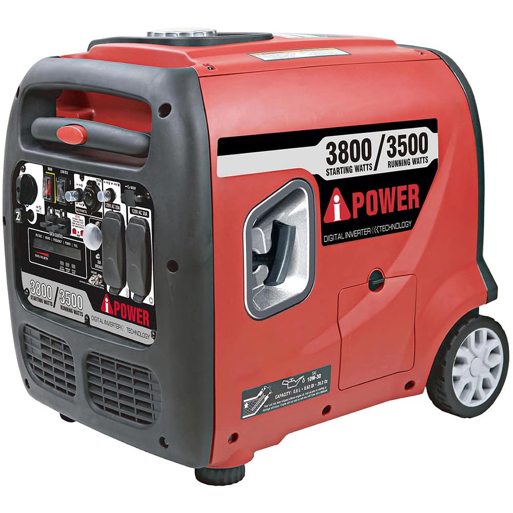 AI Power - Portable Power Generators; Fuel Type: Gasoline ; Starting Method: Manual ; Wattage: 3800 ; Wattage (kW): 3.5 ; Run Time Full Load (Hours): 5.00 ; Horsepower (HP): 5.1 - Exact Industrial Supply