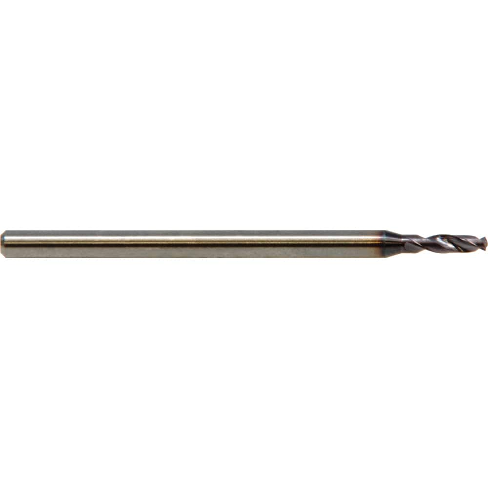 Micro Drill Bit: 0.0413″ Dia, 143 °, Solid Carbide ALtima Finish, RH Cut, Helical Flute, Straight-Cylindrical Shank