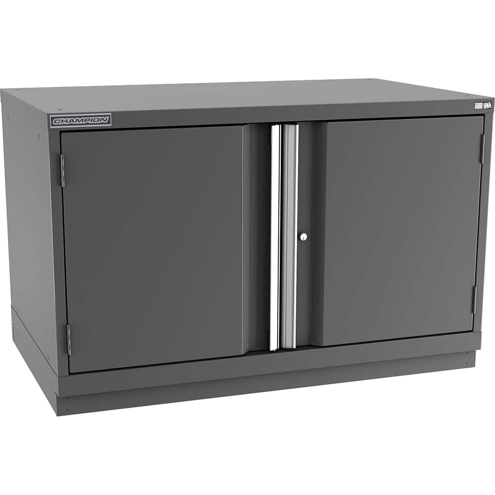 Champion Tool Storage - Storage Cabinets; Type: Desk-Height Extra Wide Door Cabinet ; Width (Inch): 47 ; Depth (Inch): 28-1/2 ; Height (Inch): 29-7/8 ; Number of Shelves: 2 ; Material: Steel - Exact Industrial Supply