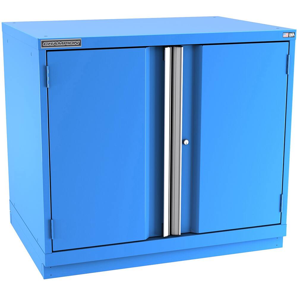 Champion Tool Storage - Storage Cabinets; Type: Bench-Height Standard Plus Wide Door Cabinet ; Width (Inch): 40-1/4 ; Depth (Inch): 28-1/2 ; Height (Inch): 35-7/8 ; Number of Shelves: 3 ; Material: Steel - Exact Industrial Supply