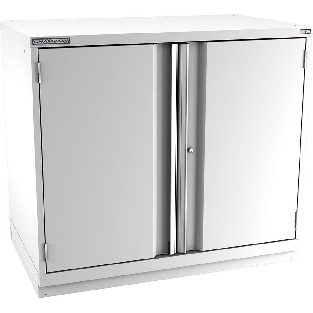 Champion Tool Storage - Storage Cabinets; Type: Counter-Height Extra Wide Door Cabinet ; Width (Inch): 47 ; Depth (Inch): 28-1/2 ; Height (Inch): 41-3/4 ; Number of Shelves: 3 ; Material: Steel - Exact Industrial Supply