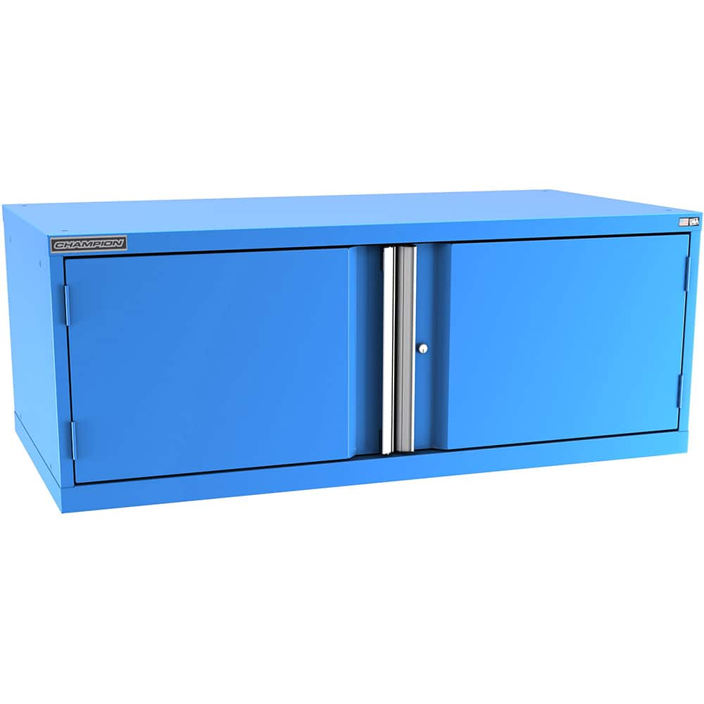 Champion Tool Storage - Storage Cabinets; Type: Stacked/Overhead Double Wide Door Cabinet ; Width (Inch): 56-1/2 ; Depth (Inch): 28-1/2 ; Height (Inch): 21-5/8 ; Number of Shelves: 2 ; Material: Steel - Exact Industrial Supply