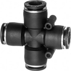 Value Collection - 3/8" OD, Nylon Push-to-Connect Union Cross - 150 Max psi, Black - All Tool & Supply