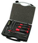 59 Piece - Torque Control - #28589 - Includes: Torque handle 10-50 Inch/Lbs; 5-10 Inch/Lbs and 15-80 Inch lbs. Hex; Torx®; Phillips; Slotted; Pozi Bits and Sockets in Storage Case - All Tool & Supply