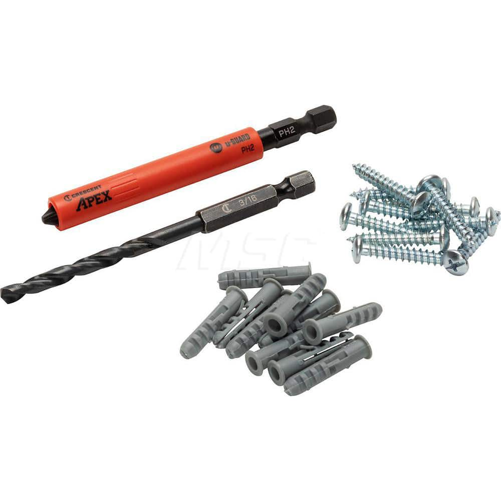 Crescent - Power & Impact Screwdriver Bit Sets; Point Type: Phillips ; Tool Type: Drywall Anchor Kit ; Bit Type: Phillips ; Drive Size: 1/4 ; Phillips Point Size: #2 ; Phillips Size Range: #2 - Exact Industrial Supply