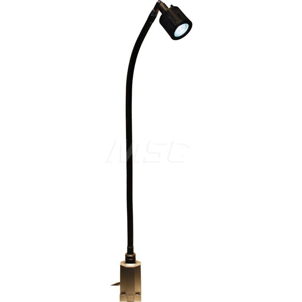 Sunnex Lighting - Task Lights; Fixture Type: General Purpose ; Color: Black ; Lamp Type: MR16 ; Mounting Type: Base Mount ; Adjustable Arm Type: Gooseneck ; Arm Length (mm): 685 - Exact Industrial Supply