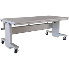 BOSTONtec - Mobile Work Benches; Type: Mobile Work Bench ; Length: 72 (Inch); Depth (Inch): 36 ; Height (Inch): 28 ; Maximum Height (Inch): 44 ; Top Material: Laminate - Exact Industrial Supply