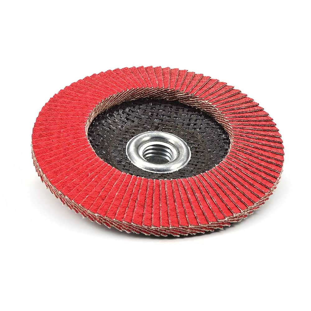 Superior Abrasives - Flap Discs; Abrasive Type: Coated ; Flap Disc Type: Type 29 ; Disc Diameter (Inch): 4-1/2 ; Abrasive Material: Ceramic ; Grit: 40 ; Attaching System: Threaded Hole - Exact Industrial Supply