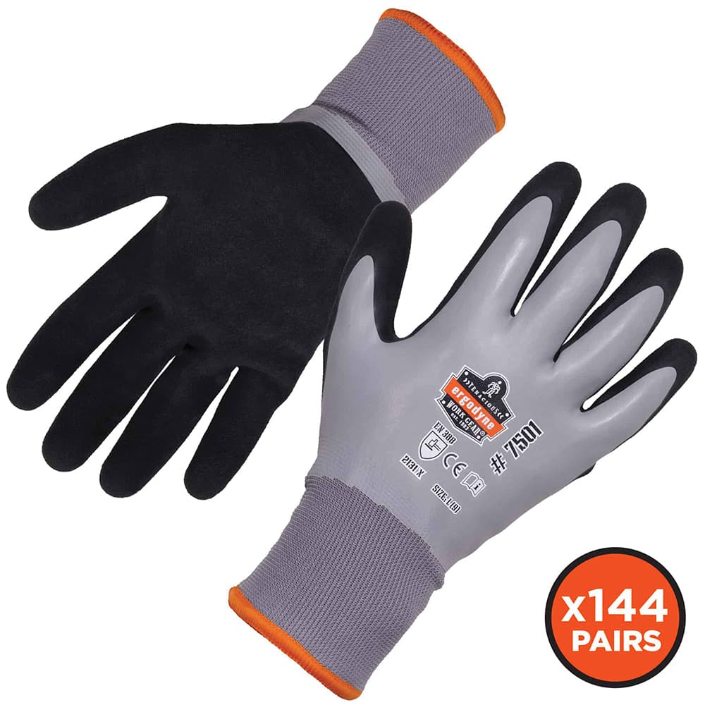 Ergodyne - Work & General Purpose Gloves; Material Type: Polyester ; Application: Material Handling; Construction ; Coated Area: Fully Coated ; Women's Size: X-Large ; Men's Size: X-Large ; Hand: Pair - Exact Industrial Supply