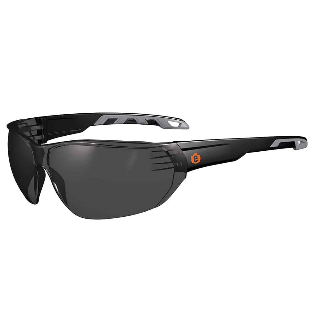 Ergodyne - Safety Glasses; Type: Safety ; Lens Color Family: Gray ; Lens Color: Smoke ; Lens Coating: Scratch Resistant ; Frame Style: Frameless ; Metal Frame: No - Exact Industrial Supply