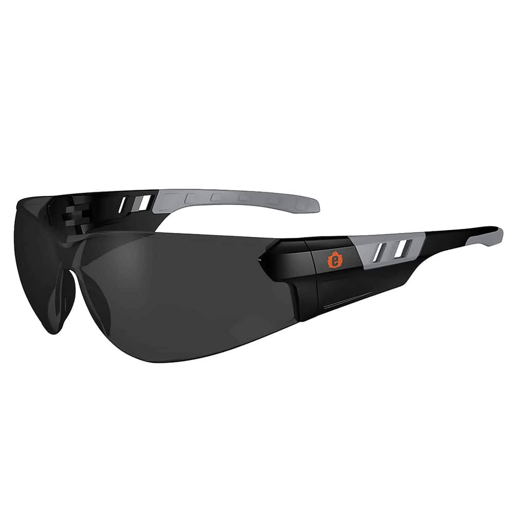 Ergodyne - Safety Glasses; Type: Safety ; Lens Color Family: Gray ; Lens Color: Smoke ; Lens Coating: Anti-Fog; Scratch Resistant ; Frame Style: Frameless ; Metal Frame: No - Exact Industrial Supply