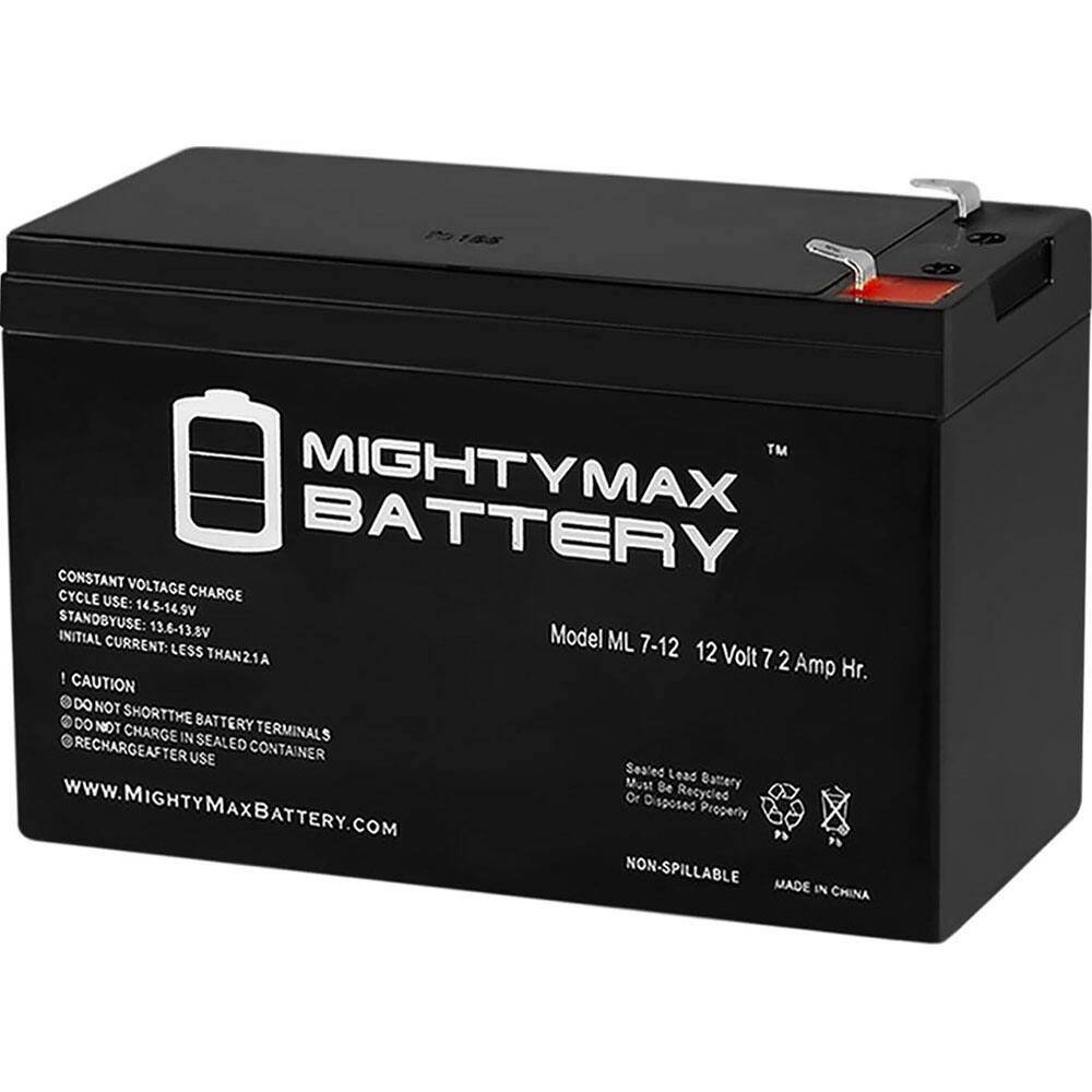 Mighty Max Battery - 12 V 7 Ah F1 Terminal Lead-Acid Battery - Exact Industrial Supply