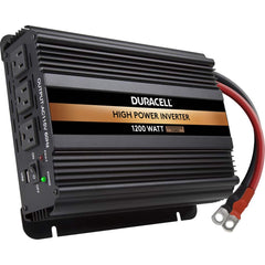 Duracell - Power Inverters; Input Voltage: 12 ; Output Voltage: 115 VAC ; Continuous Output Power (W): 1200 ; Peak Output Power (W): 2400 ; Maximum Input Current Rating (A): 100 ; Cooling Method: Fan Cooled - Exact Industrial Supply