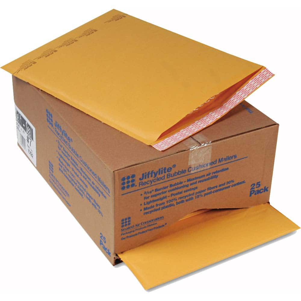 Sealed Air - Mailers, Sheets & Envelopes; Type: Bubble Mailer ; Style: Self Adhesive ; Width (Inch): 20 ; Length (Inch): 14-1/4 ; Box Quantity: 25 ; Size: 14.25 x 20 - Exact Industrial Supply