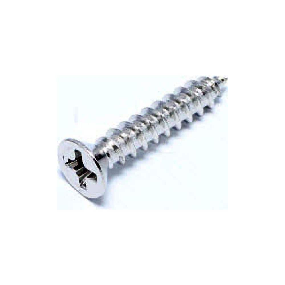 Machine Screw: #12 x 1-1/4″, Flat Head, Phillips Stainless Steel, NL-19 Finish, Grade 18-8, ANSI B18.6.3