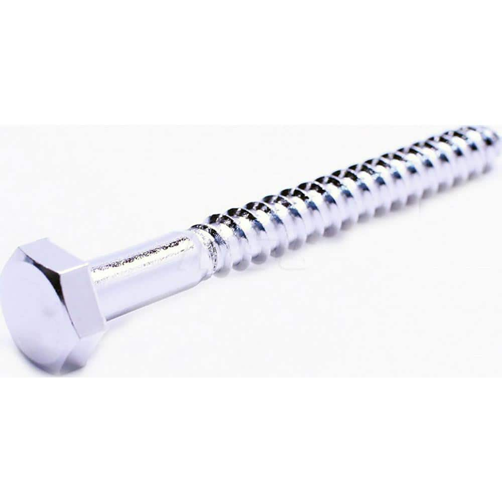 Lag Screws; Thread Size: 2″; Material: Stainless Steel; Head Type: Hex; Finish: NL-19; Head Height: 0.2500; Hex Size: 0.5625; Standards: ANSI B18.2.1; Application: Wood