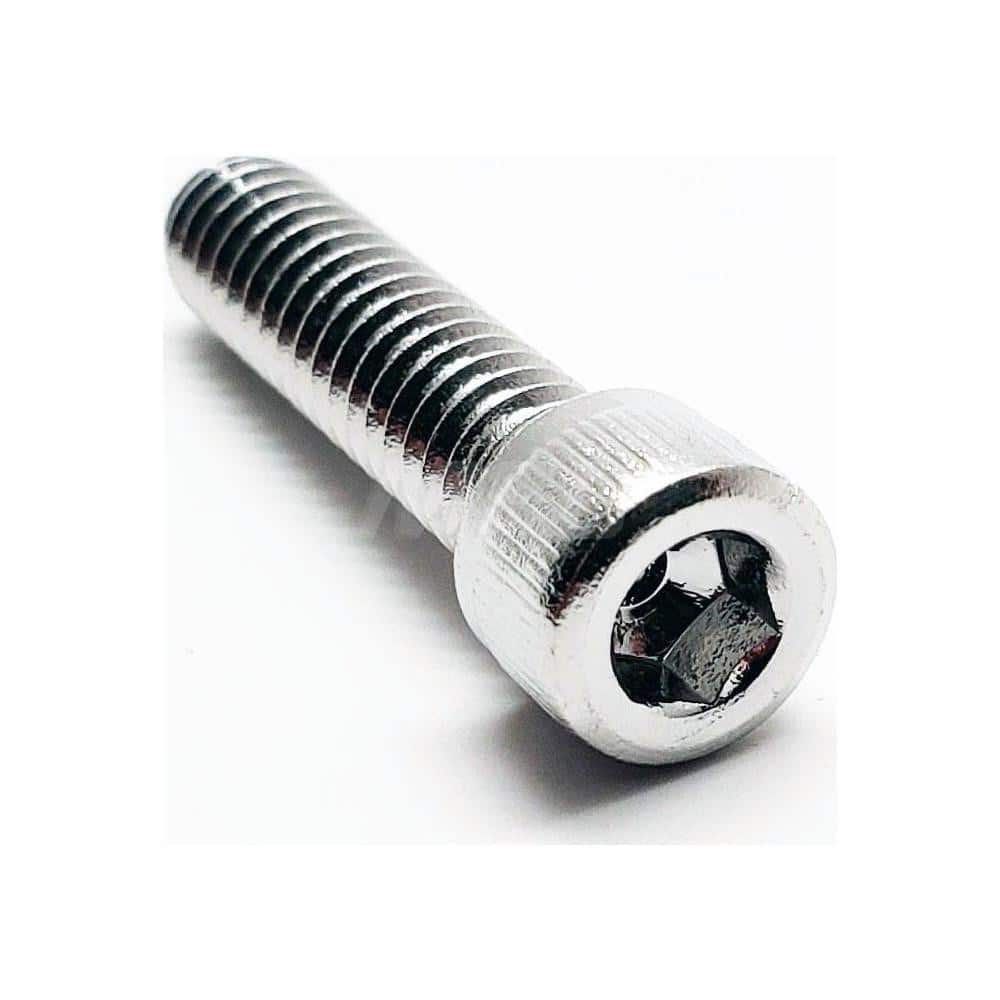 Socket Cap Screw: 1/4-20 Thread, DIN 912, 3/16″ Drive 5/8″ Thread Length, Stainless Steel, NL-19