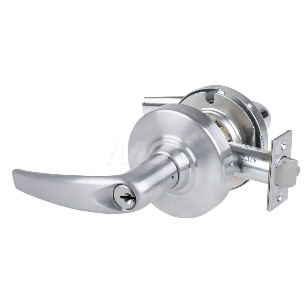 Lever Locksets; Type: Cylindrical Lock; Key Type: Keyed Different; Strike Type: Curved Lip Strike; Finish/Coating: Satin Chrome; Material: Metal; Material: Metal; Door Thickness: 1.75 in; Backset: 2.75 in; Cylinder Type: Schlage C Keyway; Minimum Order Qu