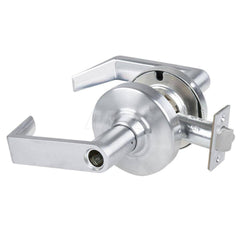 Lever Locksets; Type: Cylindrical Lock; Key Type: Keyless; Strike Type: Curved Lip Strike; Finish/Coating: Satin Chrome; Material: Metal; Material: Metal; Door Thickness: 1.75 in; Backset: 2.75 in; Cylinder Type: No Keyway; Minimum Order Quantity: Metal;