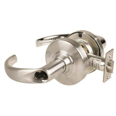 Lever Locksets; Type: Cylindrical Lock; Key Type: Keyless; Strike Type: Curved Lip Strike; Finish/Coating: Satin Nickel; Material: Metal; Material: Metal; Door Thickness: 1.75 in; Backset: 2.75 in; Cylinder Type: No Keyway; Minimum Order Quantity: Metal;