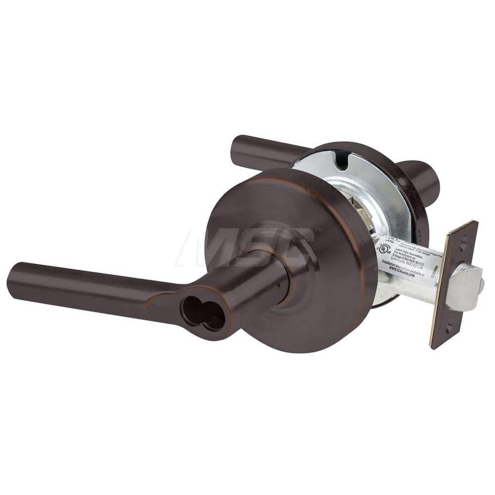 Lever Locksets; Type: Cylindrical Lock; Key Type: Keyless; Strike Type: Curved Lip Strike; Finish/Coating: Aged Bronze; Material: Metal; Material: Metal; Door Thickness: 1.75 in; Backset: 2.75 in; Cylinder Type: No Keyway; Minimum Order Quantity: Metal; M