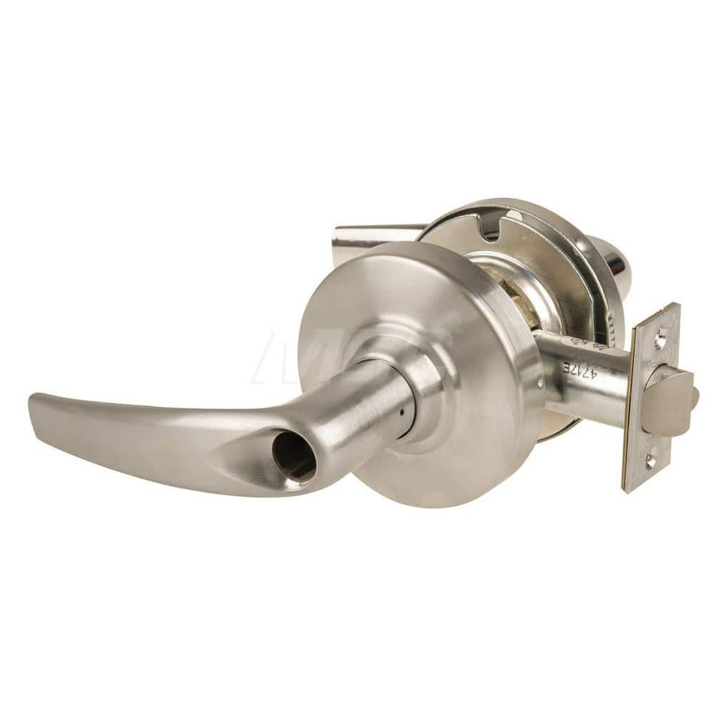 Lever Locksets; Type: Cylindrical Lock; Key Type: Keyless; Strike Type: Curved Lip Strike; Finish/Coating: Satin Nickel; Material: Metal; Material: Metal; Door Thickness: 1.75 in; Backset: 2.75 in; Cylinder Type: No Keyway; Minimum Order Quantity: Metal;