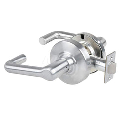 Lever Locksets; Type: Cylindrical Lock; Key Type: Keyless; Strike Type: Curved Lip Strike; Finish/Coating: Bright Chrome; Material: Metal; Material: Metal; Door Thickness: 1.75 in; Backset: 2.75 in; Cylinder Type: No Keyway; Minimum Order Quantity: Metal;