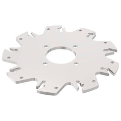 Indexable Slotting Cutter: 4.1 mm Cutting Width, 125 mm Cutter Dia, Arbor Hole Connection, 33 mm Depth of Cut, Right Hand Cut Screw, Uses 9 150.10 Inserts, 9 Teeth, Straight, Positive, Steel, Uncoated