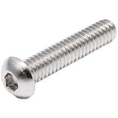 Socket Cap Screw: #8-32 x 1/2, Stainless Steel, NL-19 Finish Fully Threaded, DIN 7380