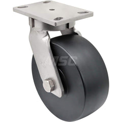 Top Plate Caster: 8″ Wheel Dia, 3″ Wheel Width, 3,000 lb Capacity, 10-1/2″ OAH 7.25″ Plate Length, 5.25″ Plate Width