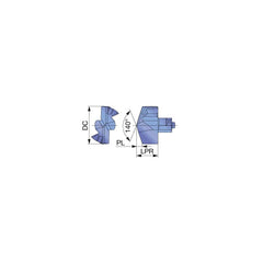 Replaceable Drill Tip:  DMP201 AH9130,  140 &deg N/A TiAlN Finish,  No