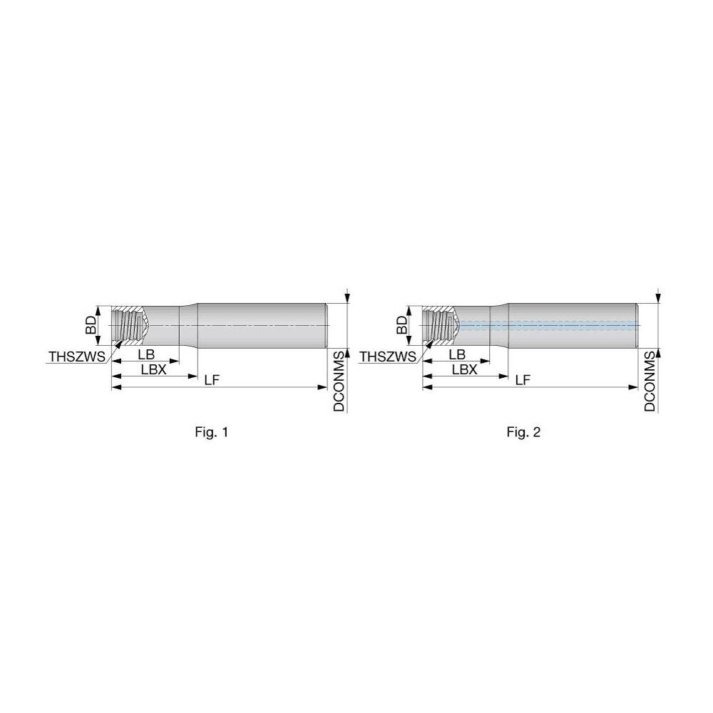 Replaceable Tip Milling Shank: Series VSS, 1″ Straight Shank S15 Neck Thread, 0.957″ Neck Dia, Steel